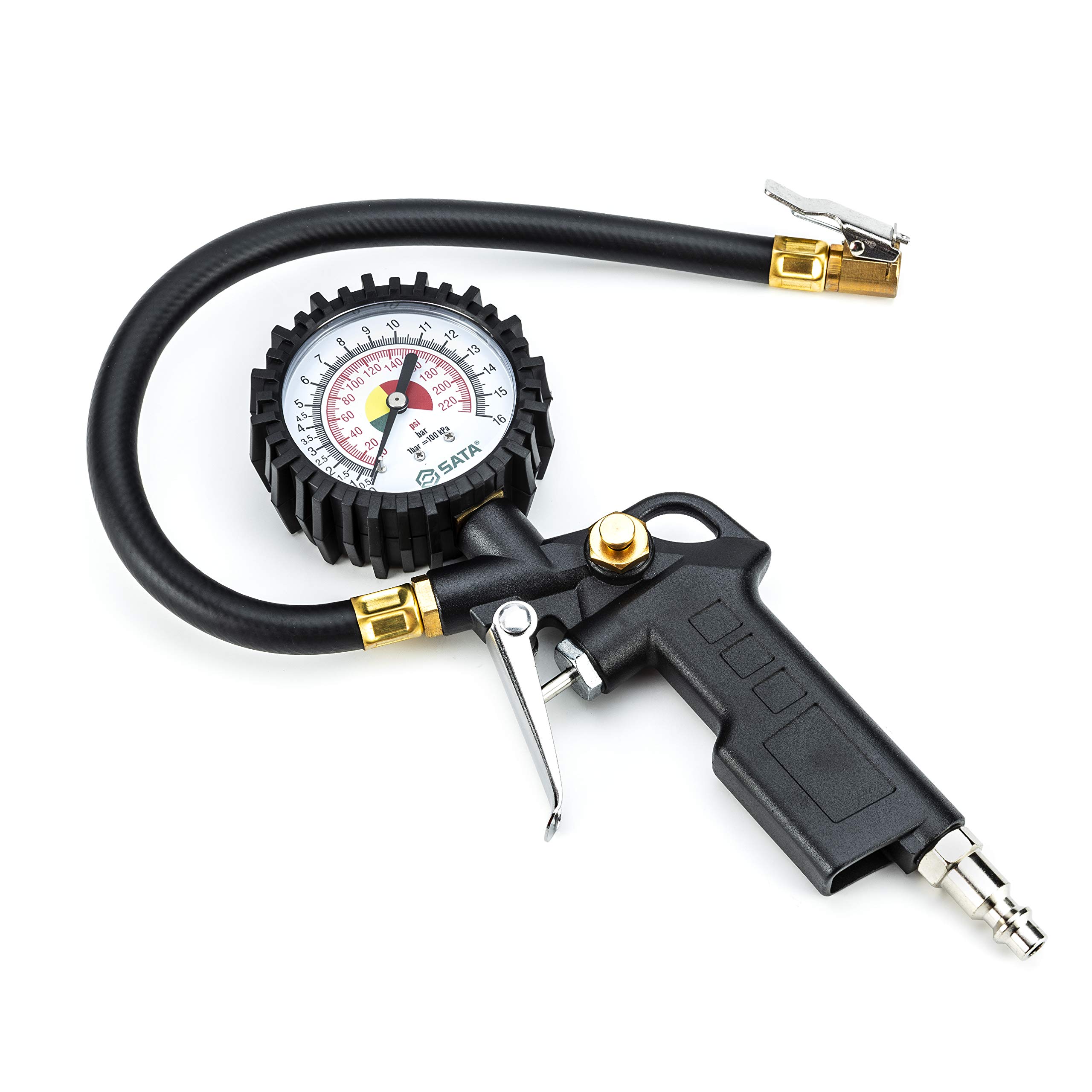 tire inflator with pressure gauge