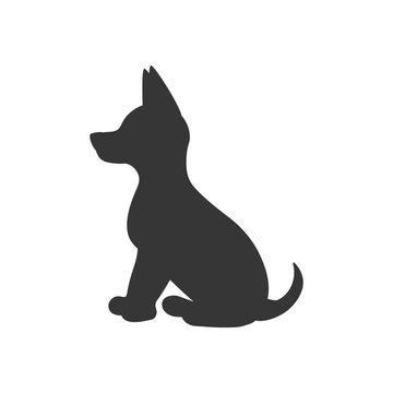 cute puppy silhouette