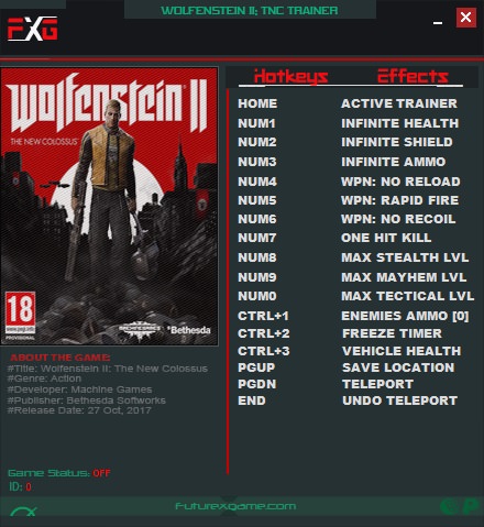 wolfenstein 2 new colossus trainer