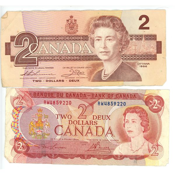 canadian $2 bill 1986