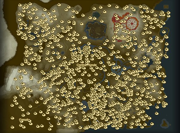 korok seeds breath of the wild map