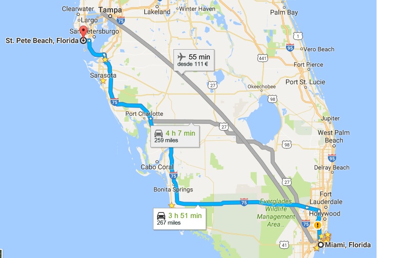 distancia entre orlando y sarasota