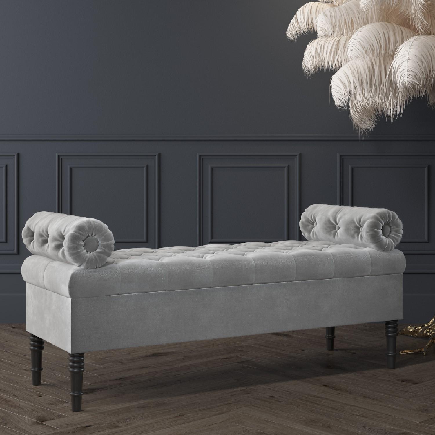 velvet bench with storage