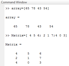 creating matrix matlab