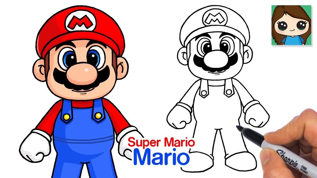 how to draw super mario easy