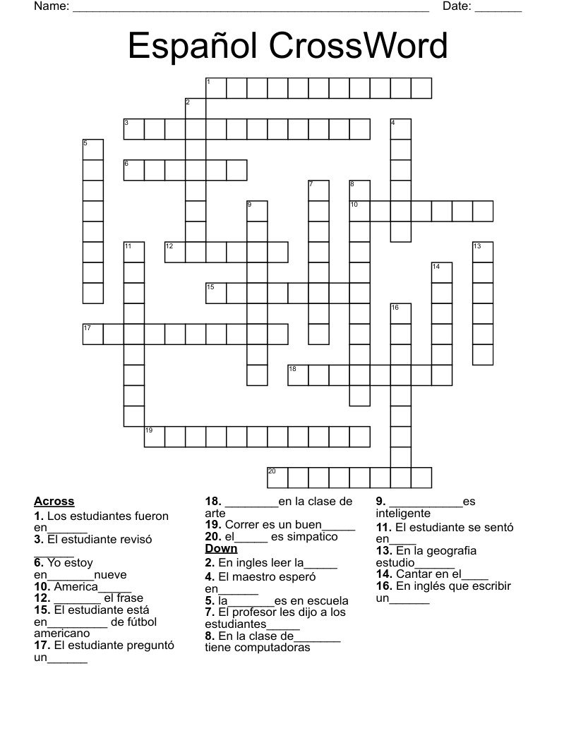crossword en español
