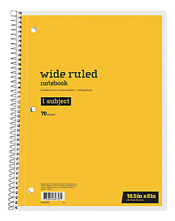 what is wide ruled notebook