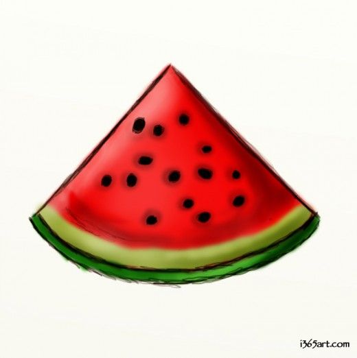 easy drawing of watermelon