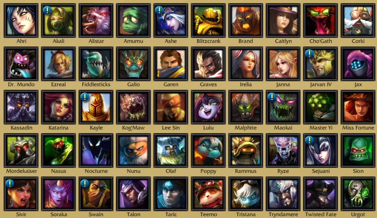 league of legends champ list