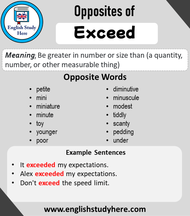 antonym for exceeding