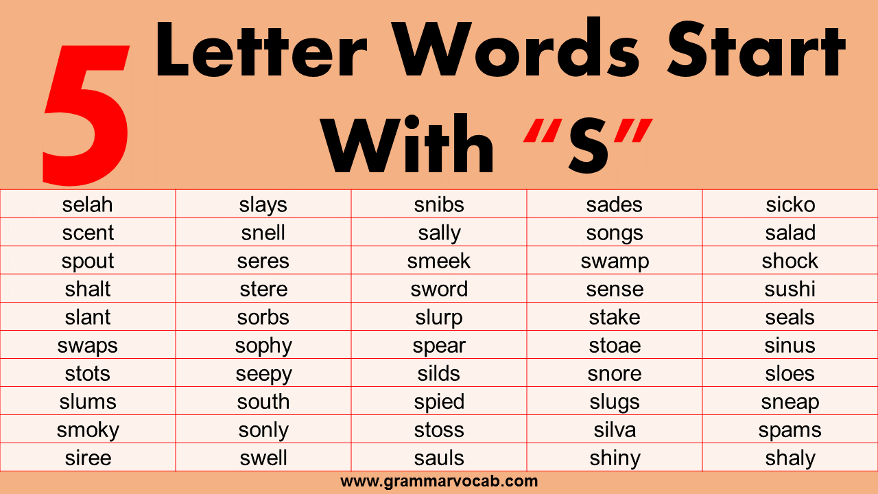 5 letter word start s