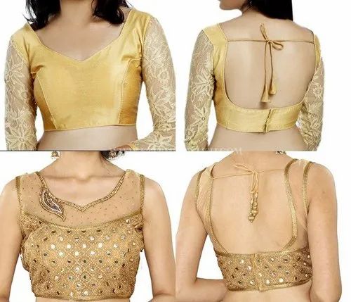 golden blouse hand designs