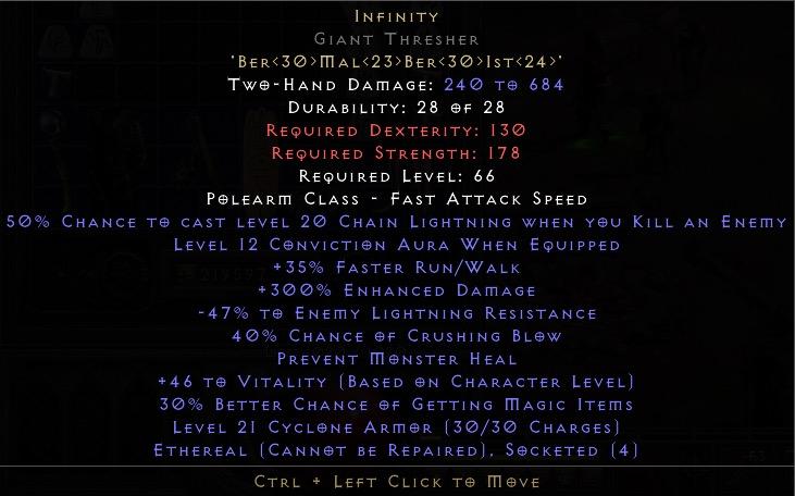 infinity runeword