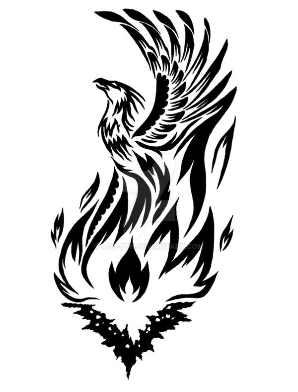 tribal phoenix tattoo