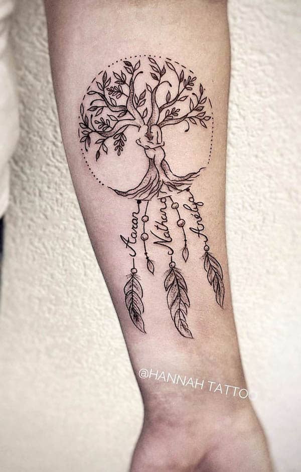 woman tree of life tattoo