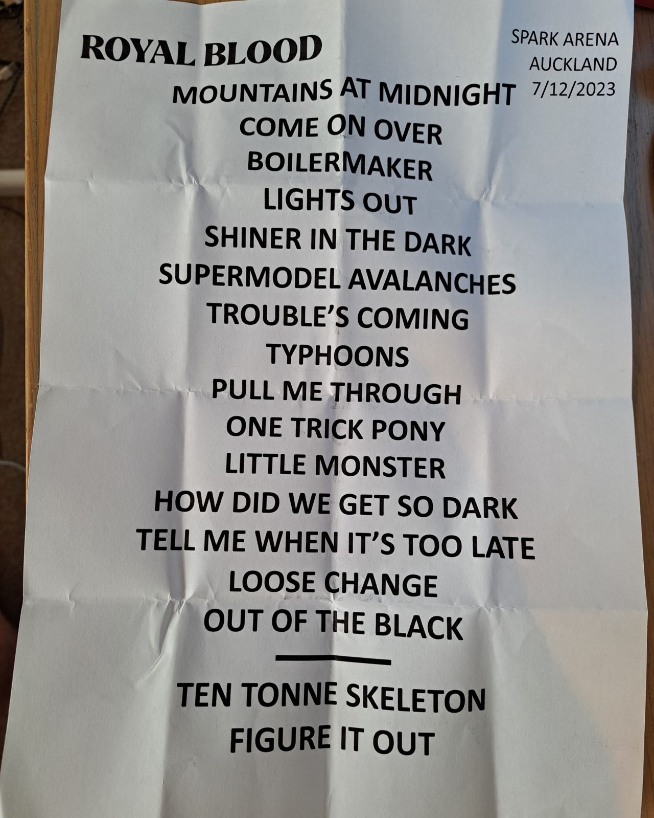 royal blood setlist