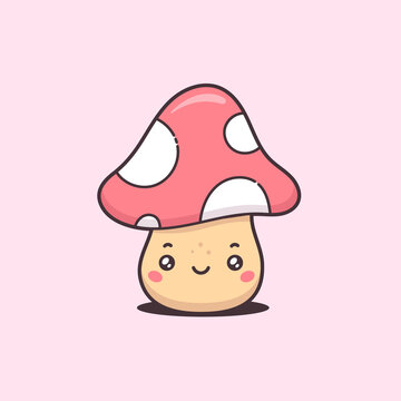 cute cartoon mushroom drawing