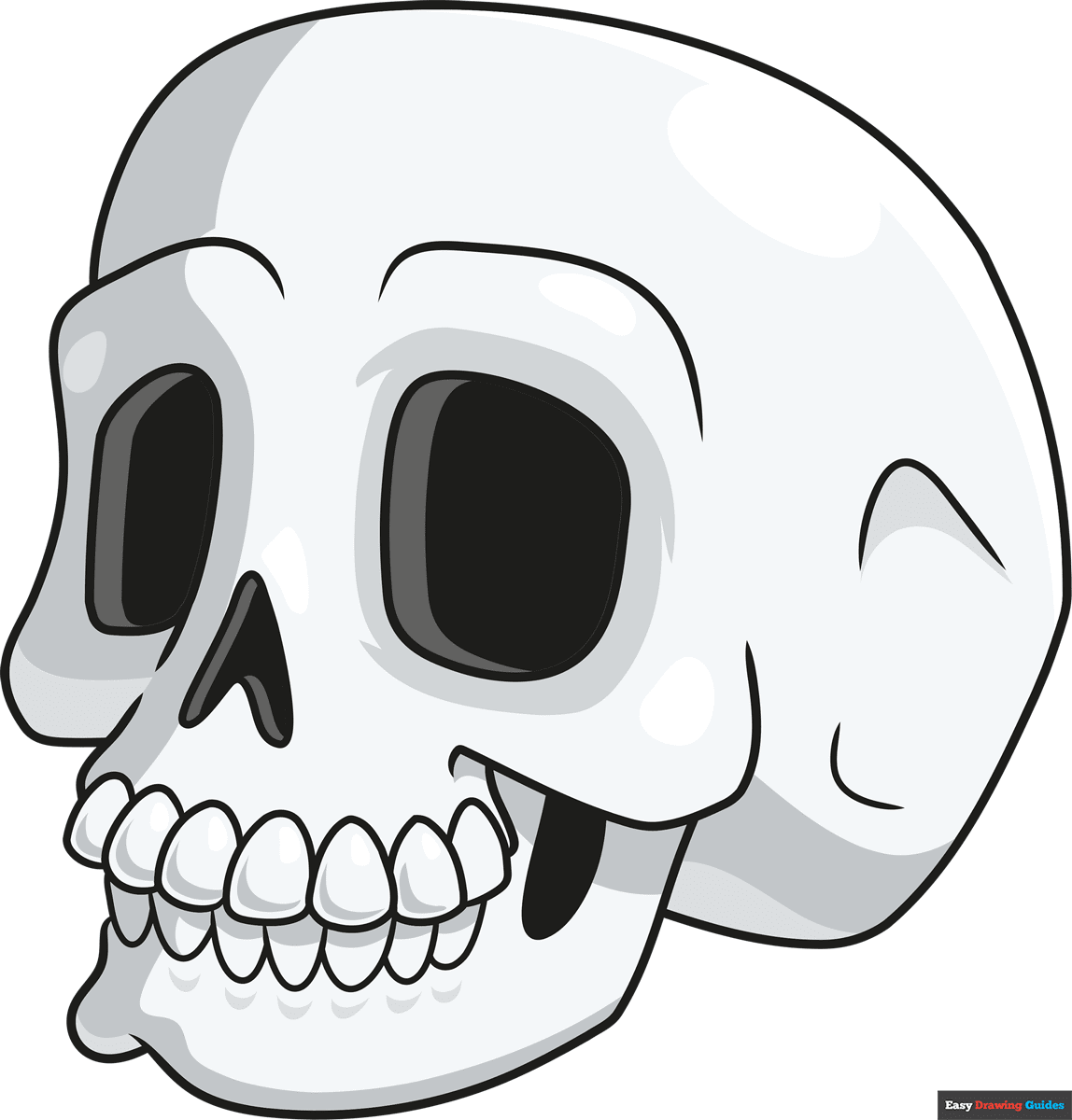 simple skull cartoon