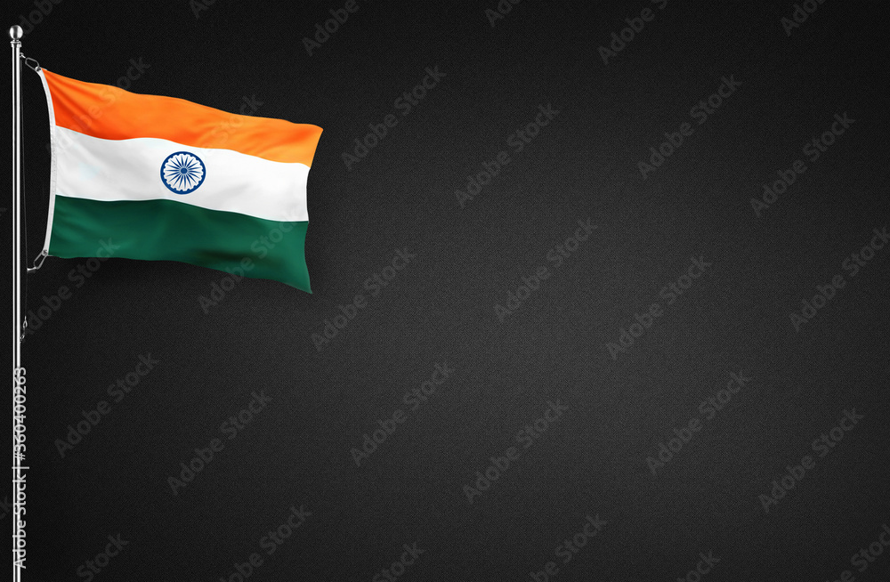 indian flag in black background