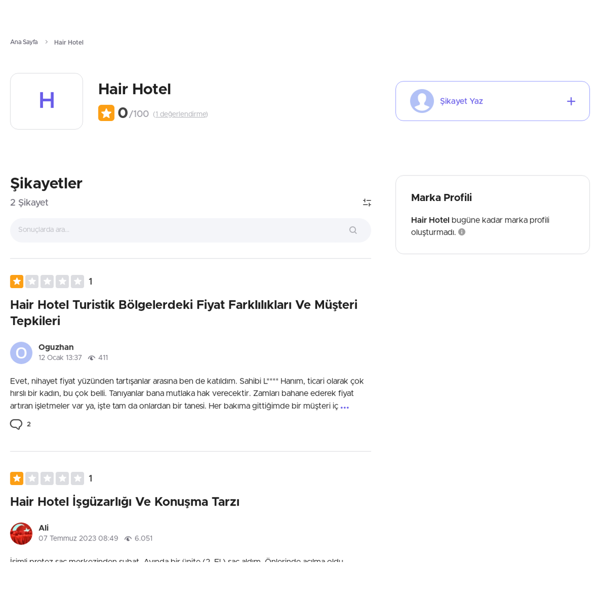 hair hotel yorumları