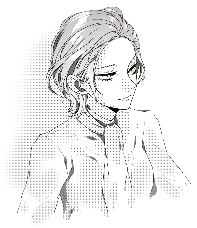 slicked back hair drawing