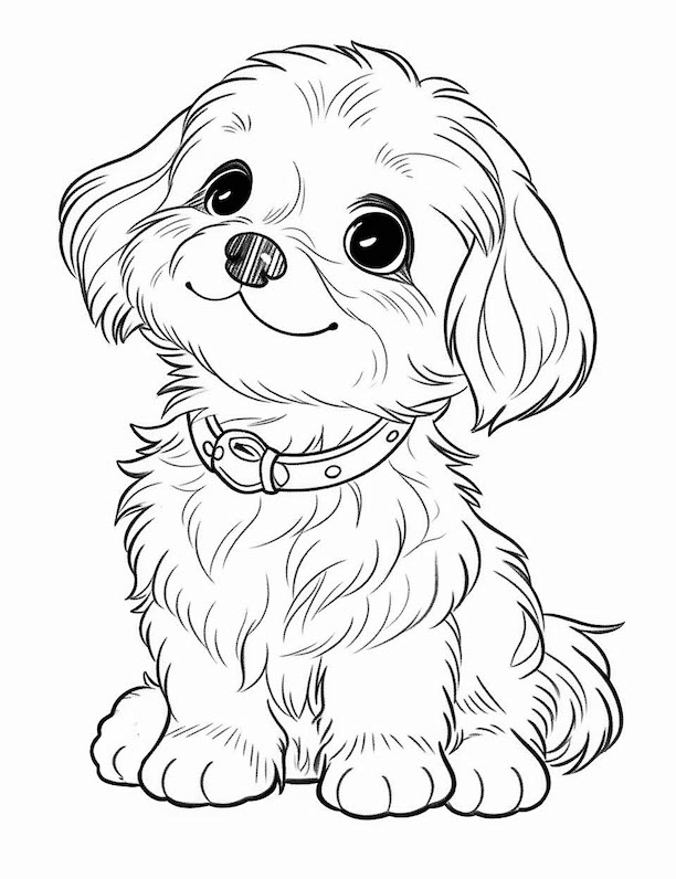 cute puppies coloring pages