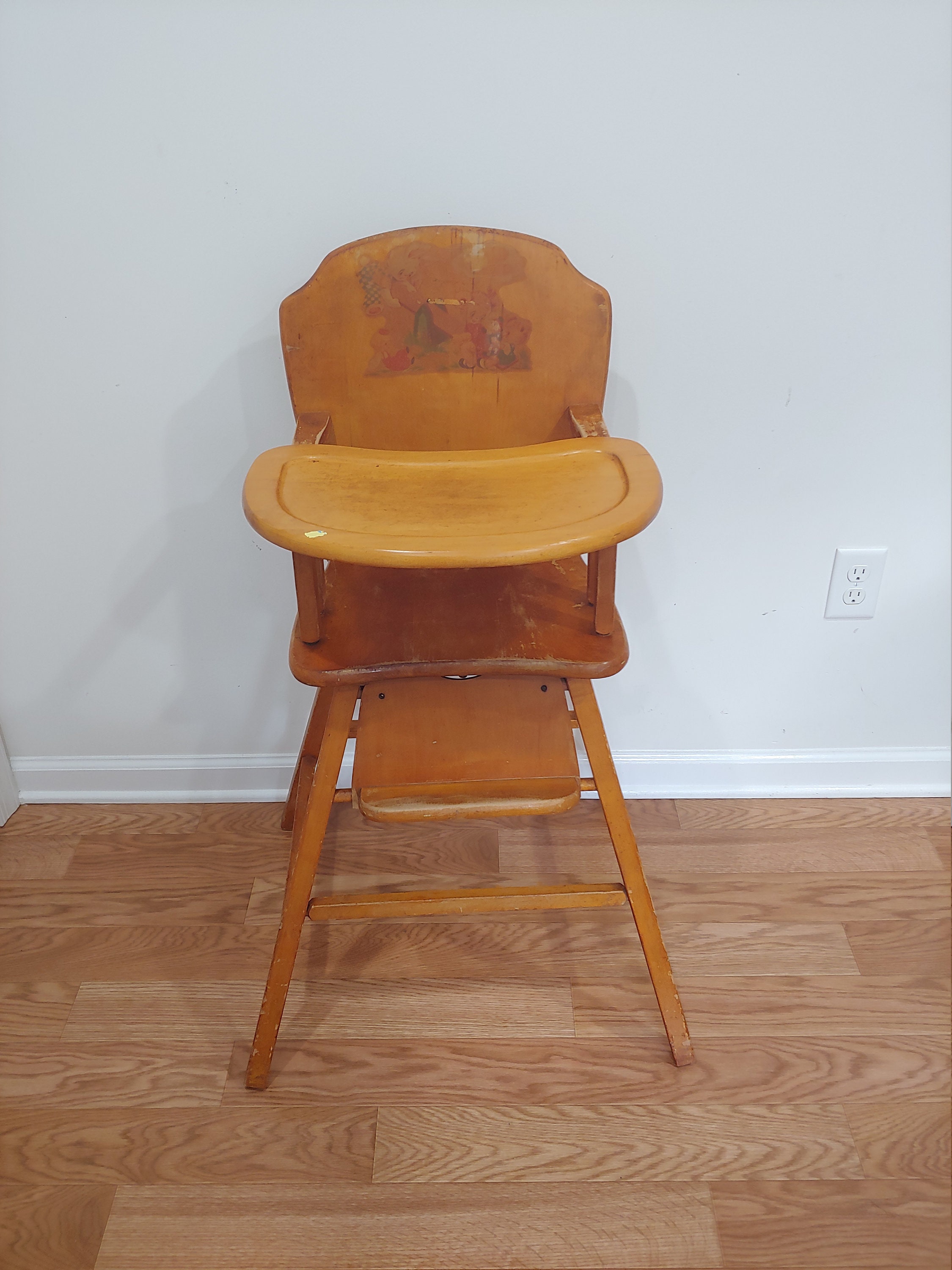 vintage wooden high chair