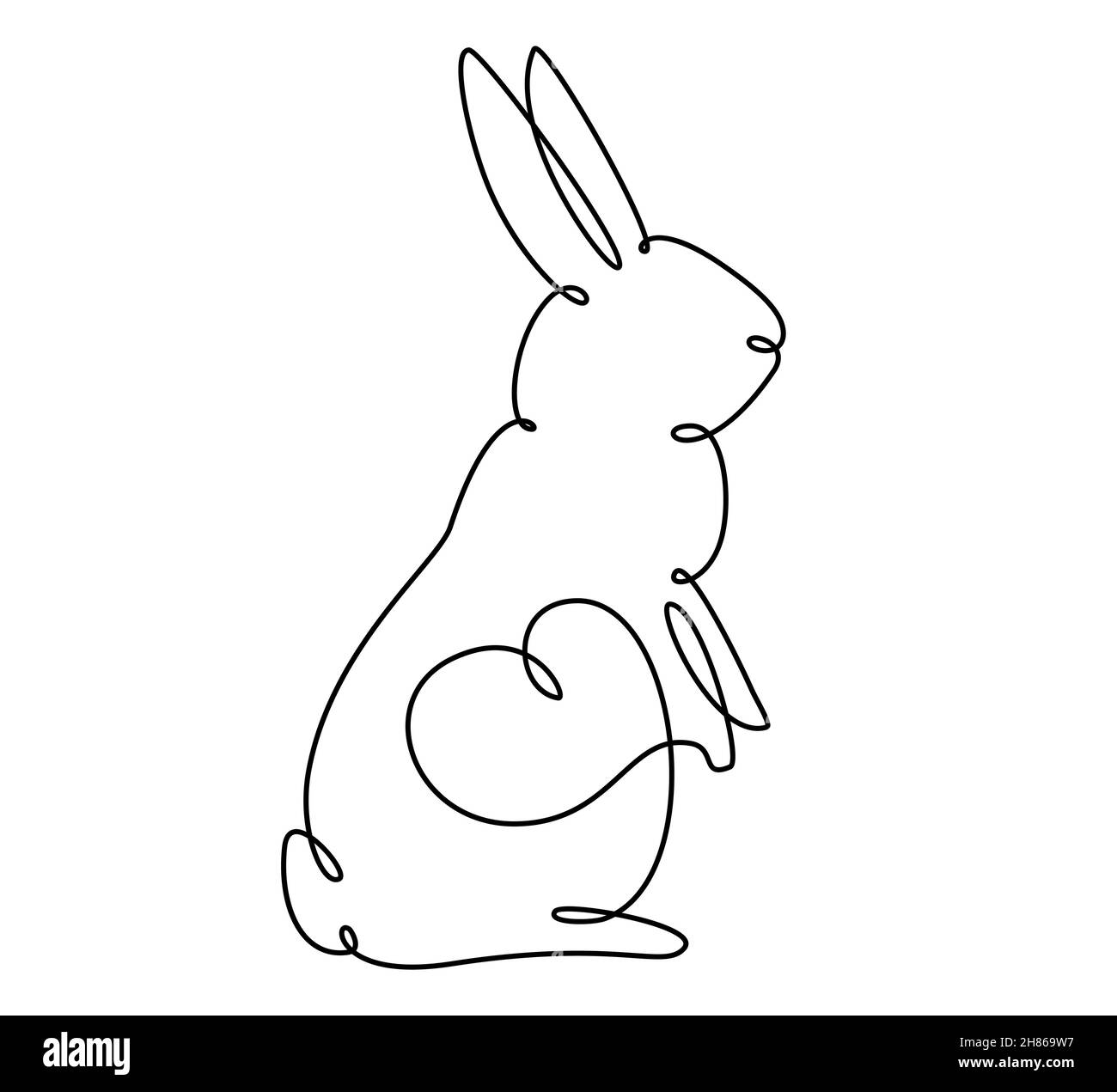 line drawing bunny