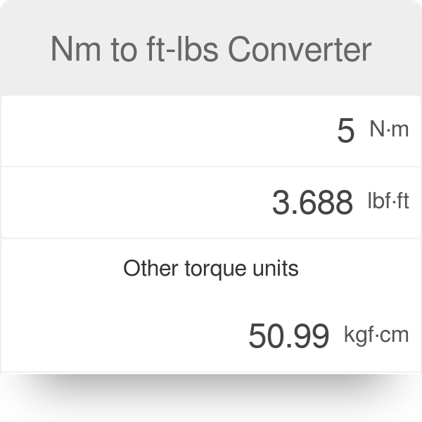 ft pounds to nm