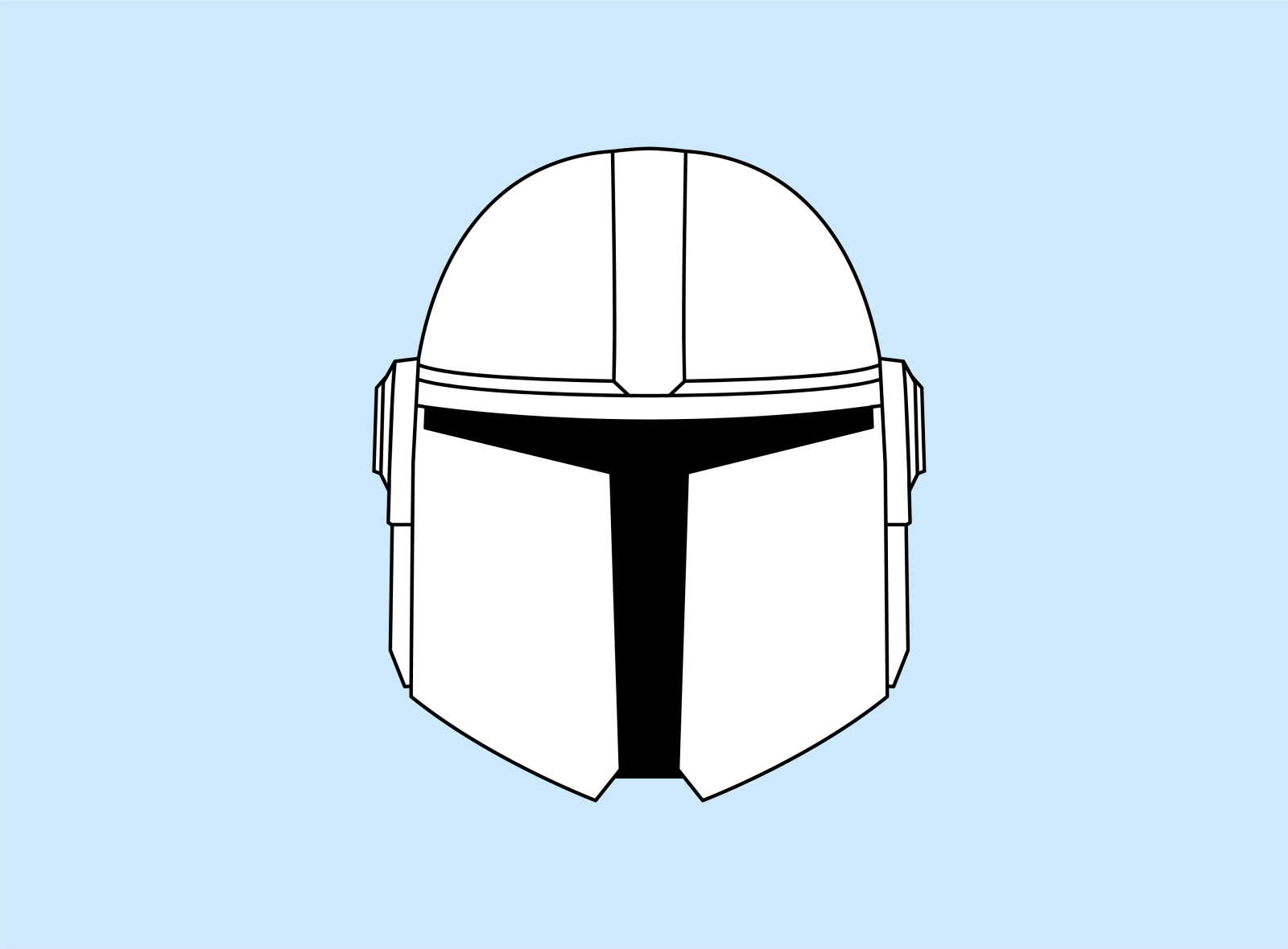 mando helmet drawing