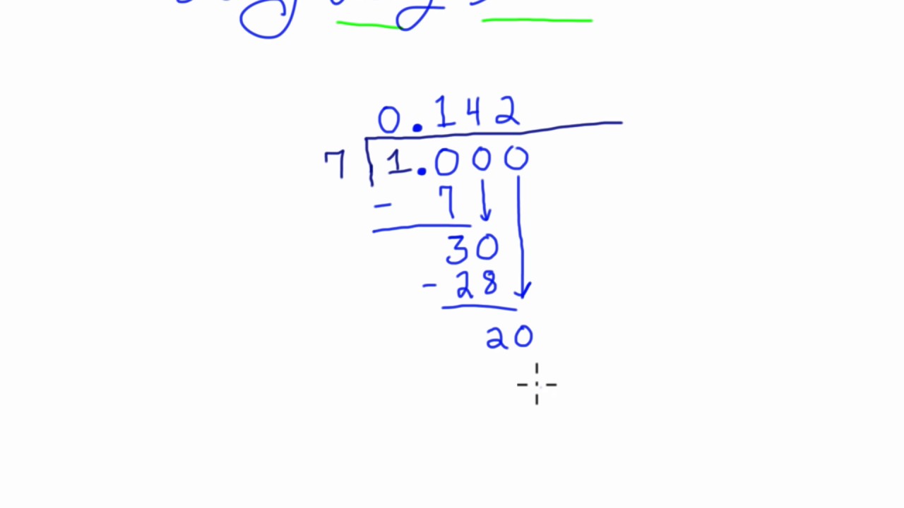 1/7 as a decimal