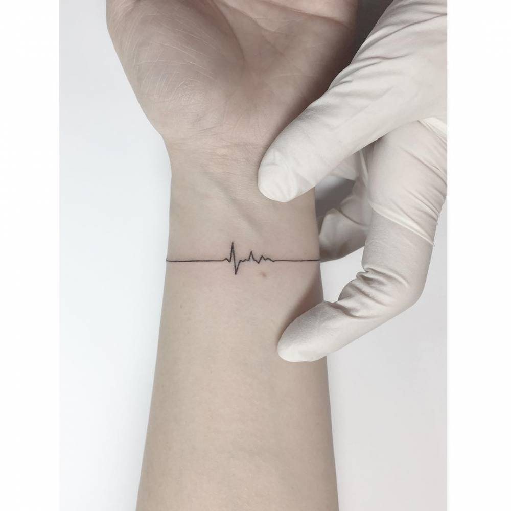 heartbeat wrist tattoo