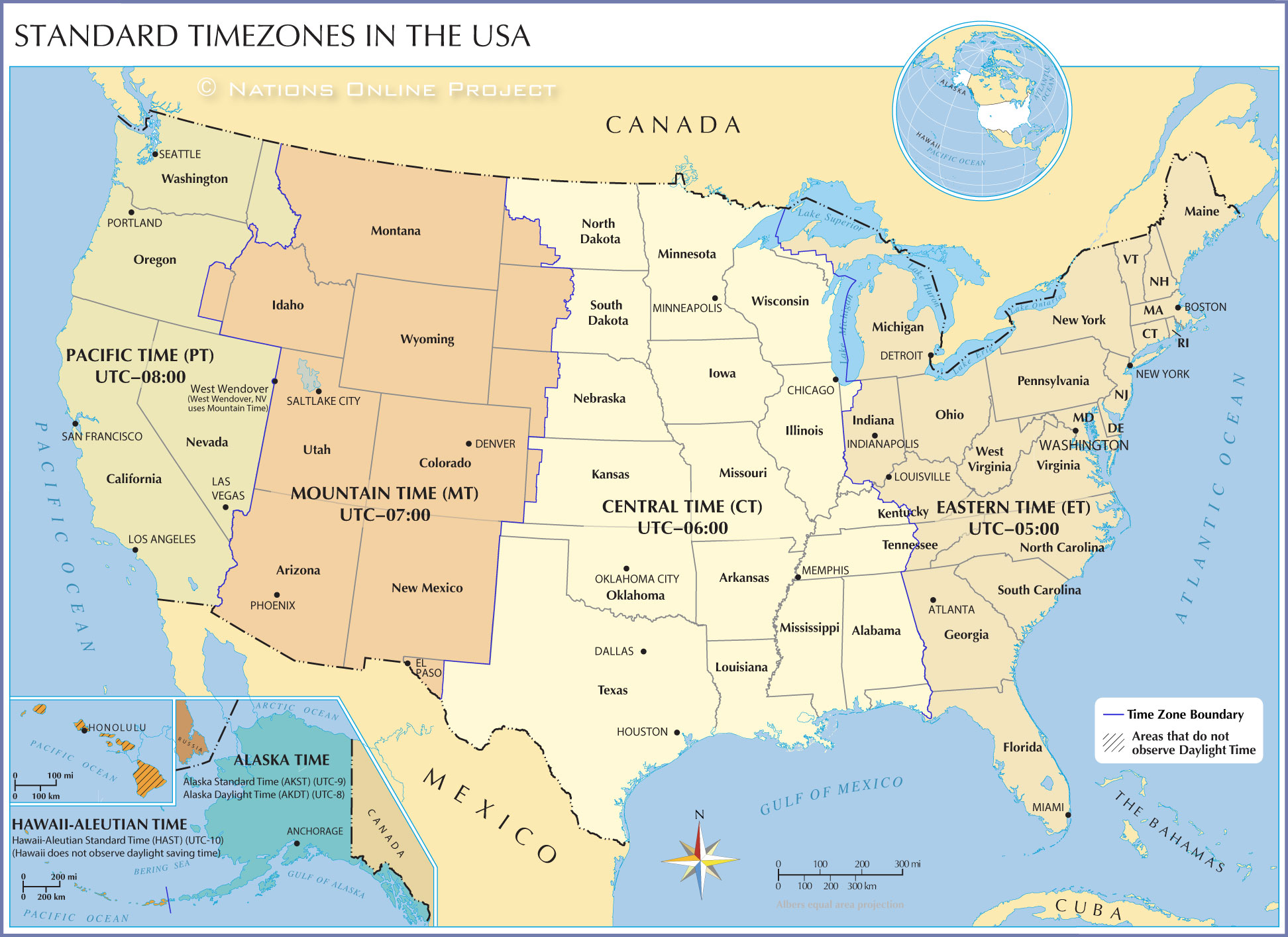 minnesota is in which time zone