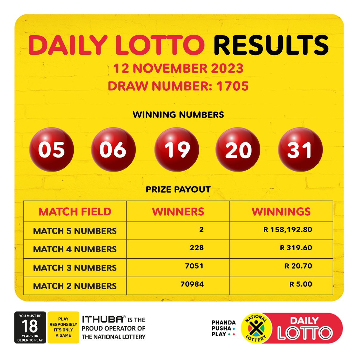 lotto result november 12 2023