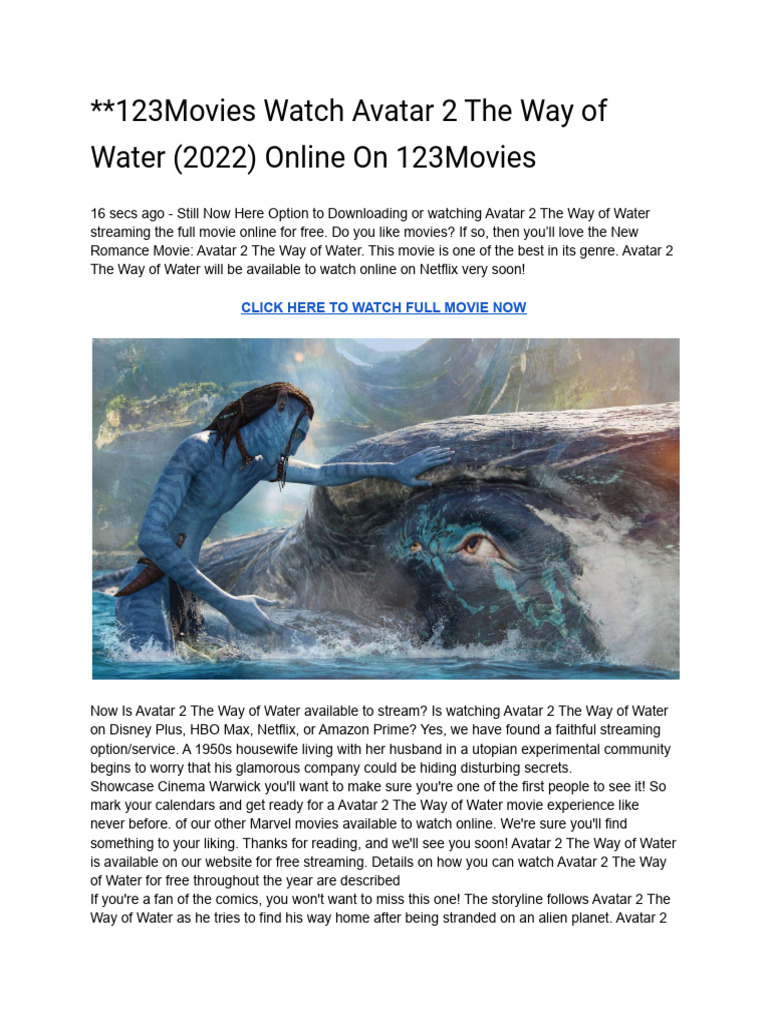 avatar the way of water 123movies