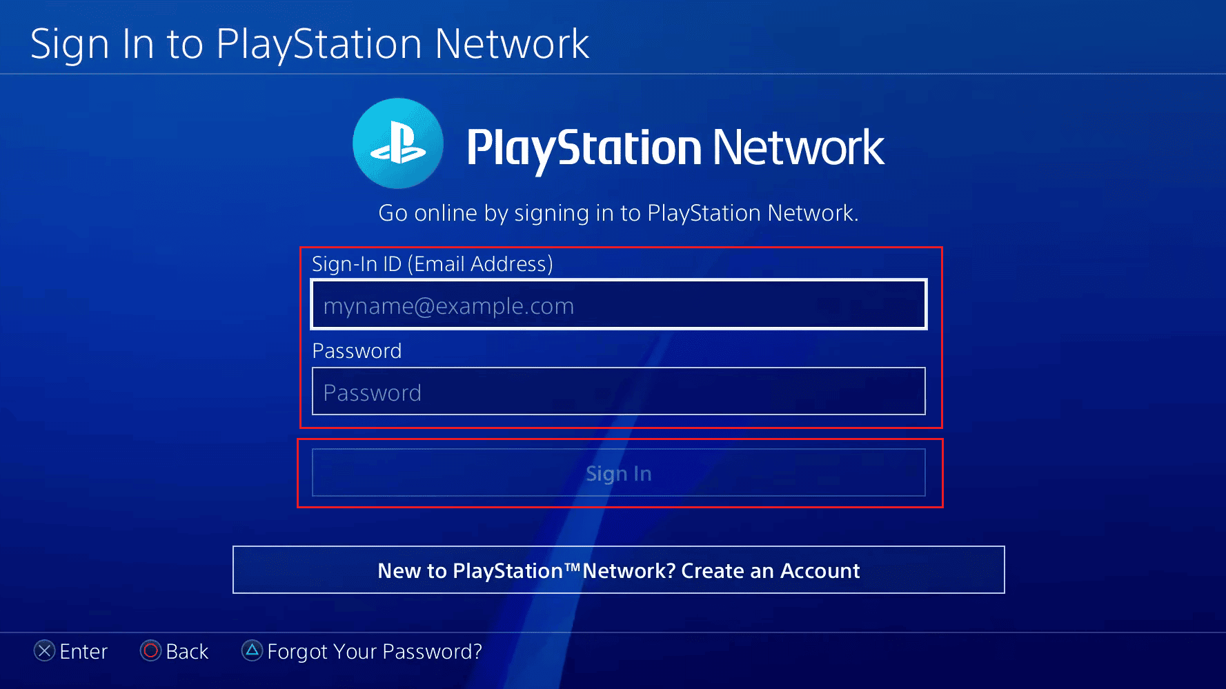 forgot psn password