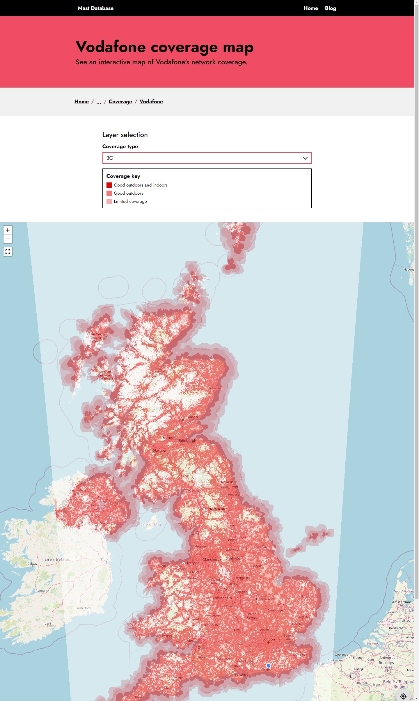 vodafone coverage map