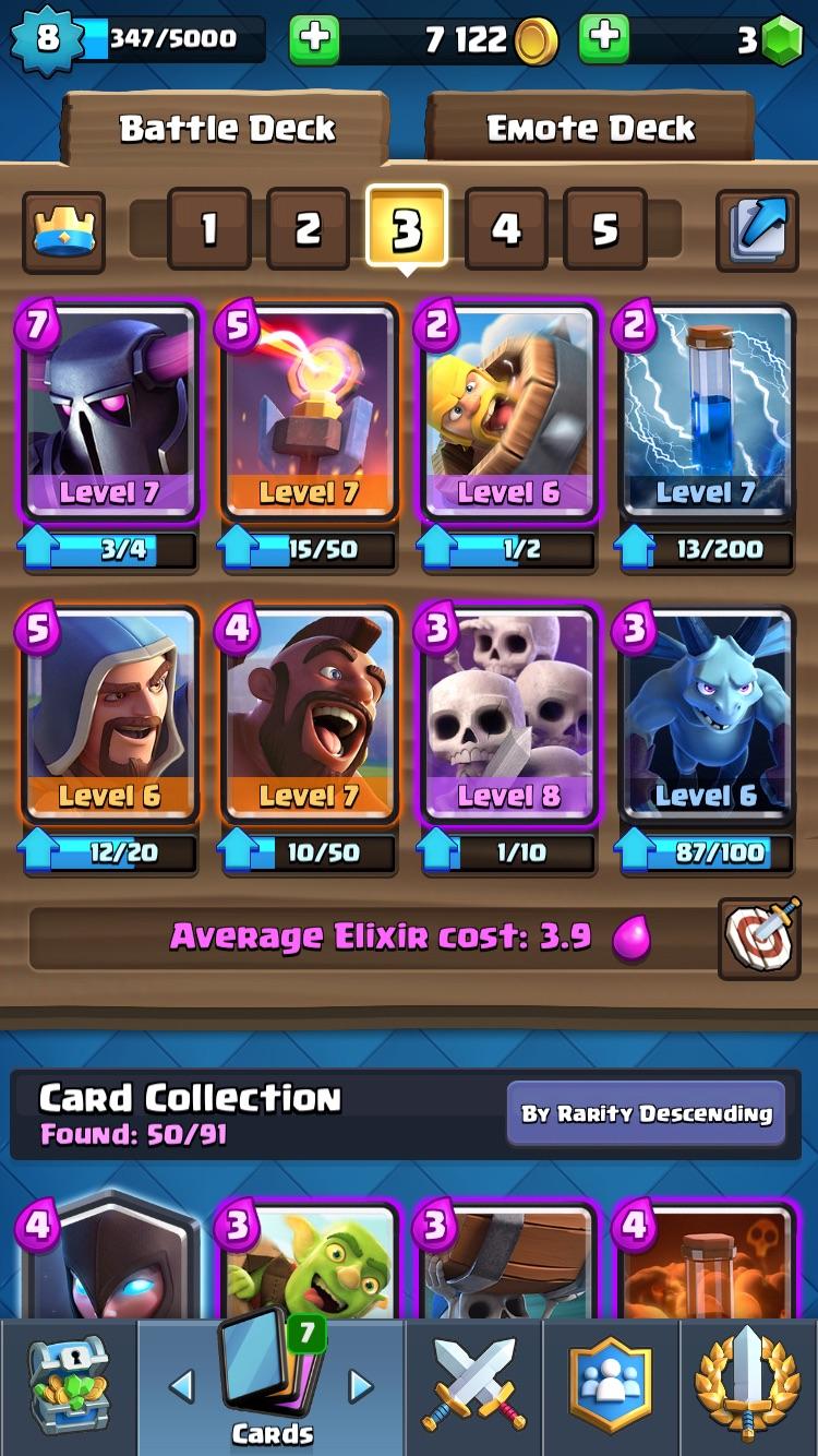 clash royale royal arena deck