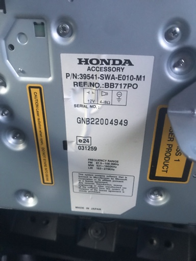 2008 honda crv radio code