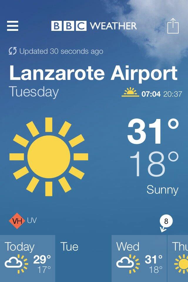 bbc weather lanzarote