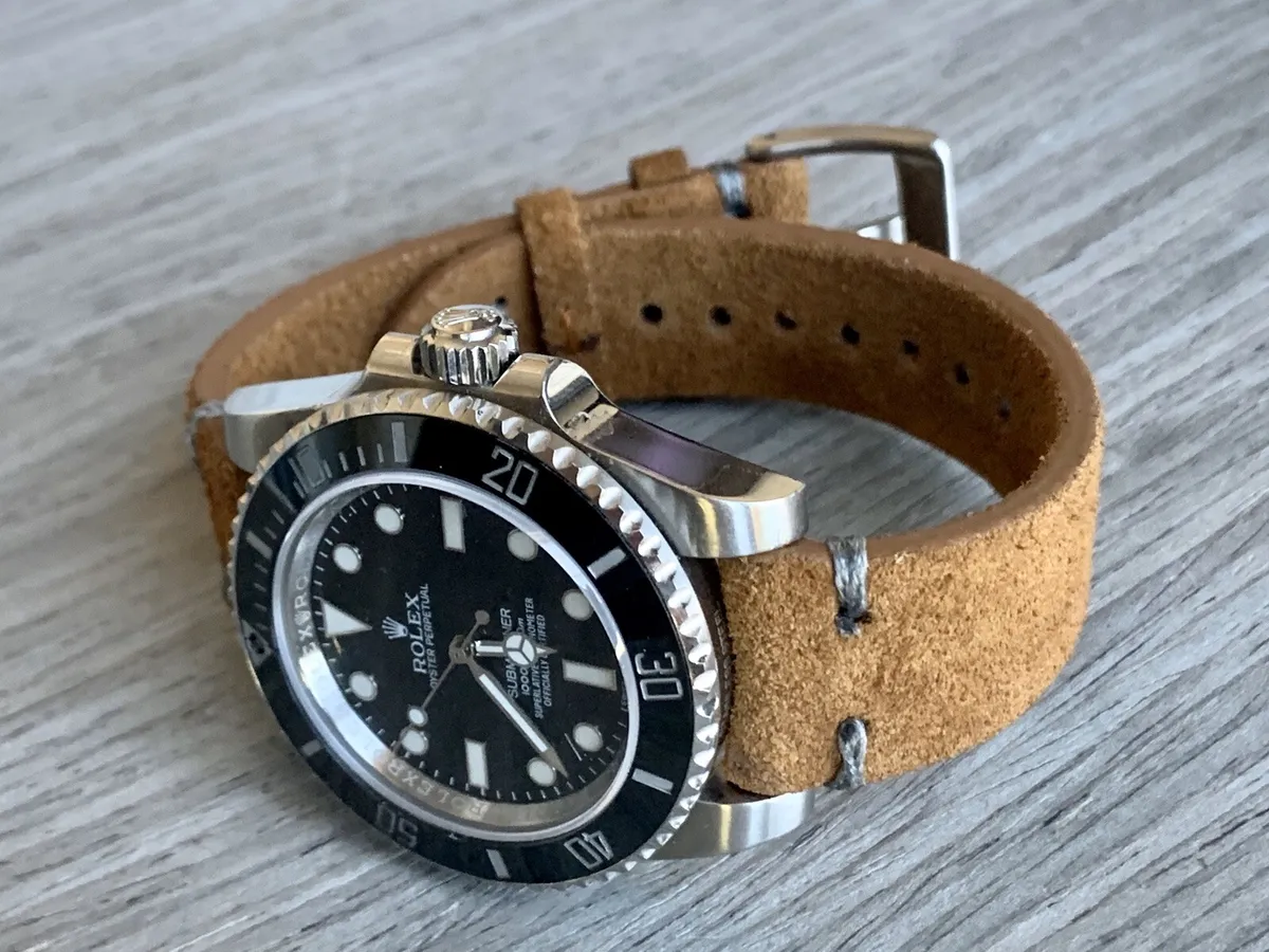 21mm leather watch strap