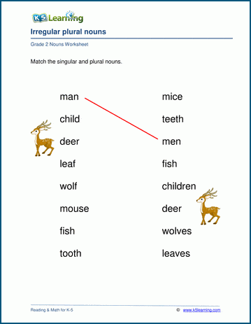 irregular plural nouns worksheet