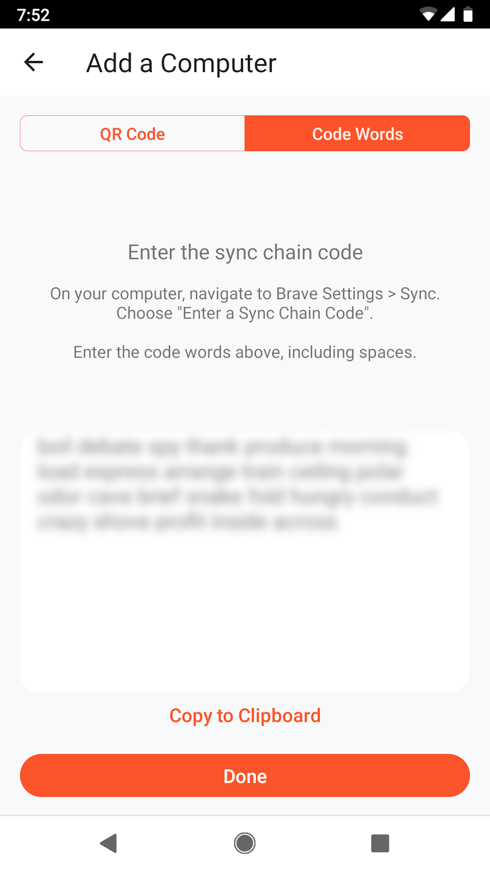 how to sync brave