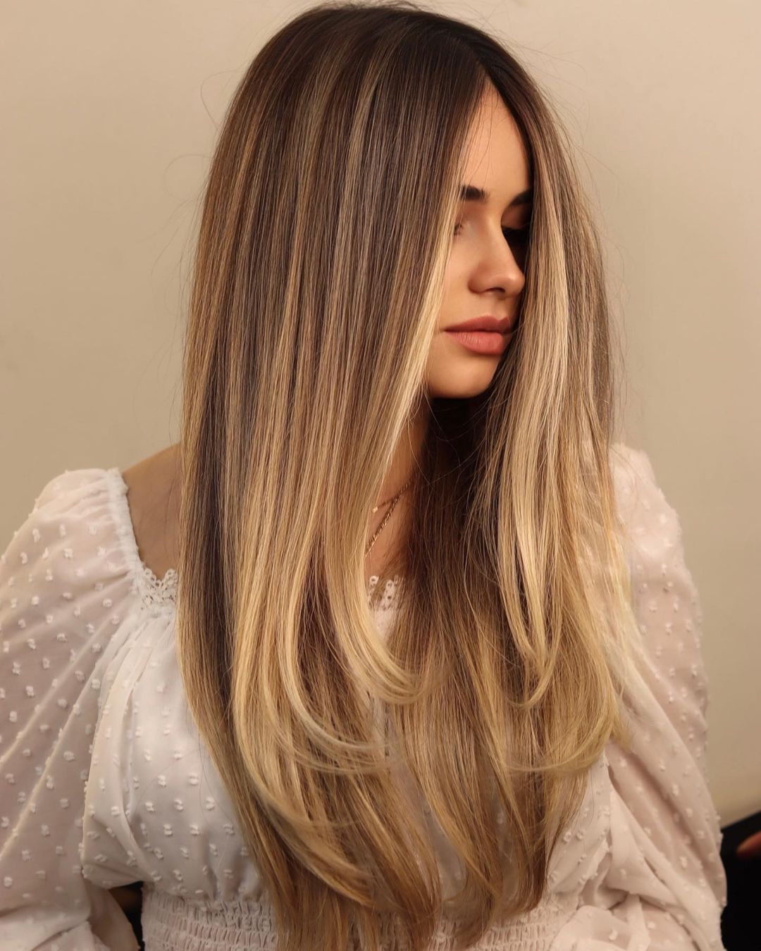 long hair with highlights