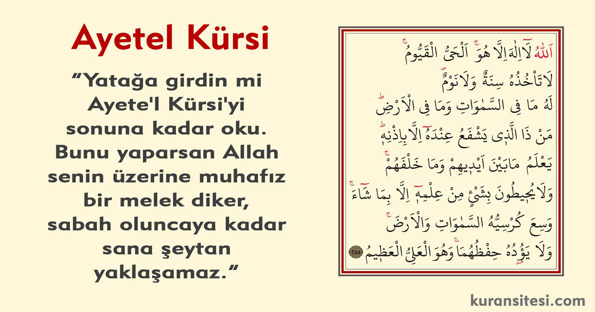 fatiha ayetel kürsi kafirun ihlas felak nas