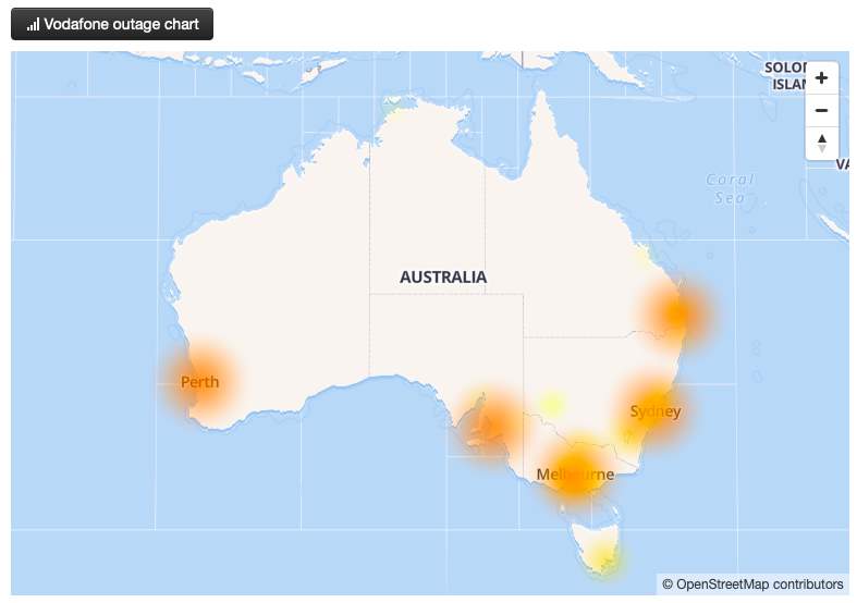 vodafone outage map melbourne