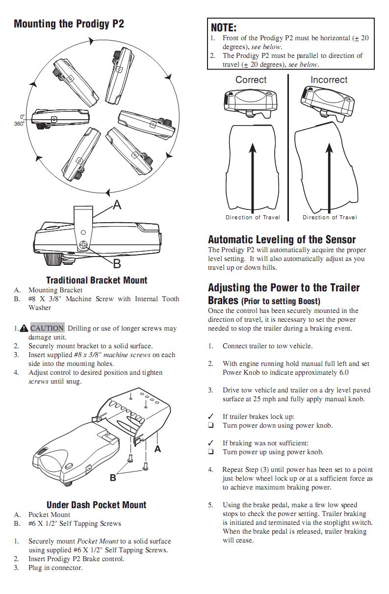 prodigy trailer brake controller manual