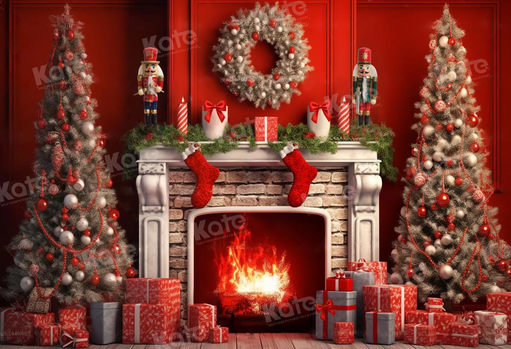 red christmas backdrop