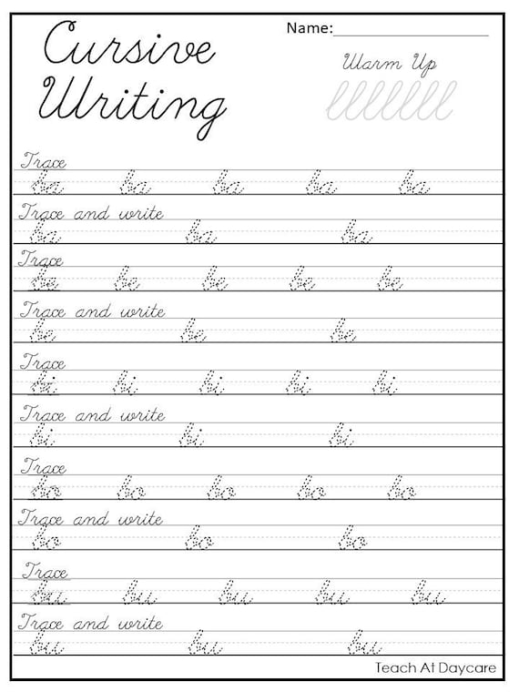 cursive handwriting booklet