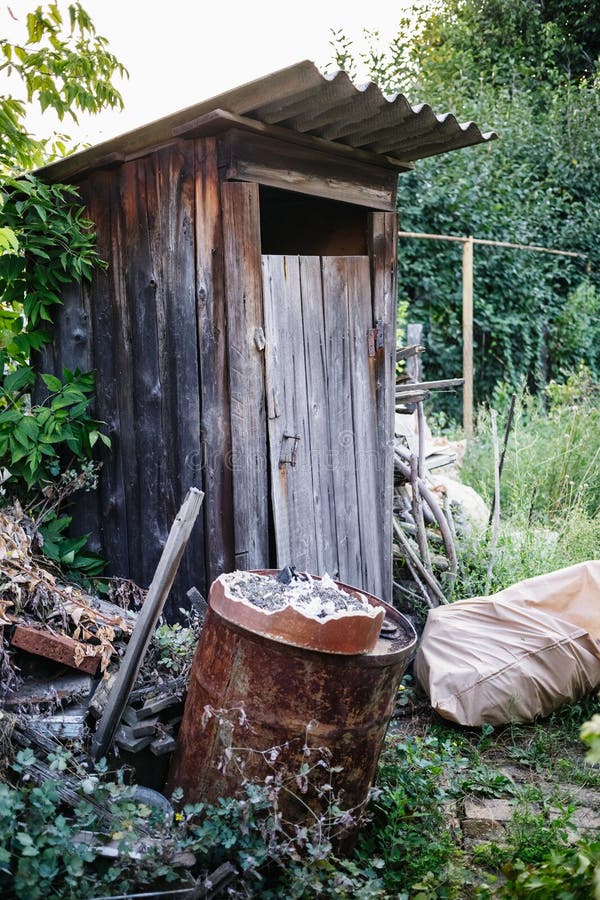 old wooden toilet